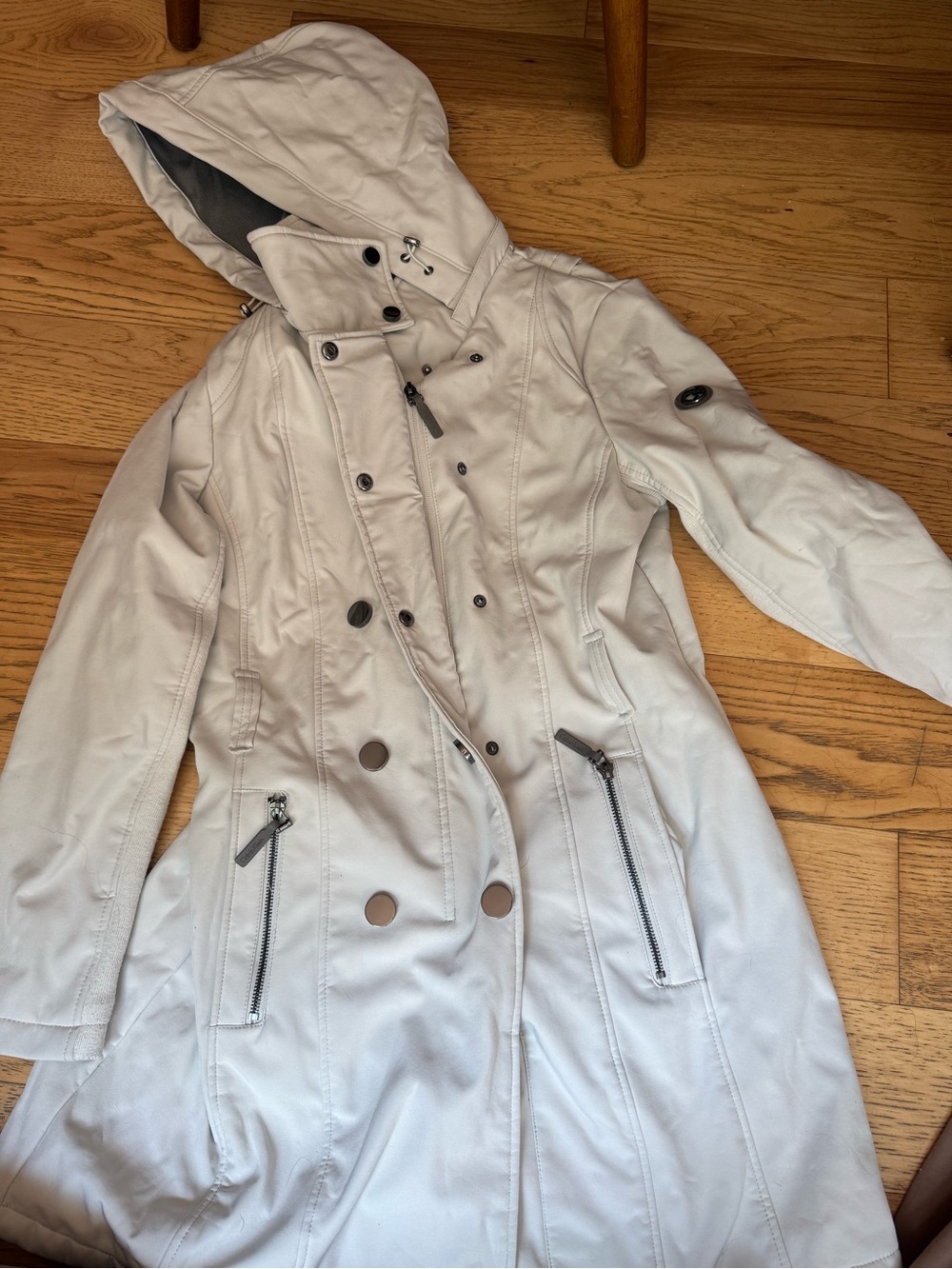 Calvin Klein Tan Hooded Trench Coat
